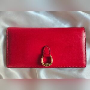 Lauren Ralph Lauren Bennington RLL Red Slim Leather Wallet